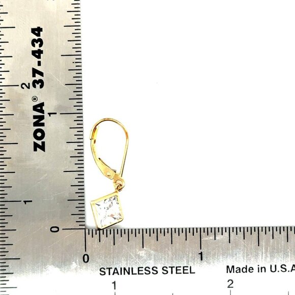 14k Gold Sparkling Cz Earrings - Picture 2 of 4